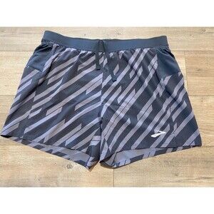 Brooks Journey 5'' Running Shorts Mens L Strider Grey 211542 Lined Drawstring